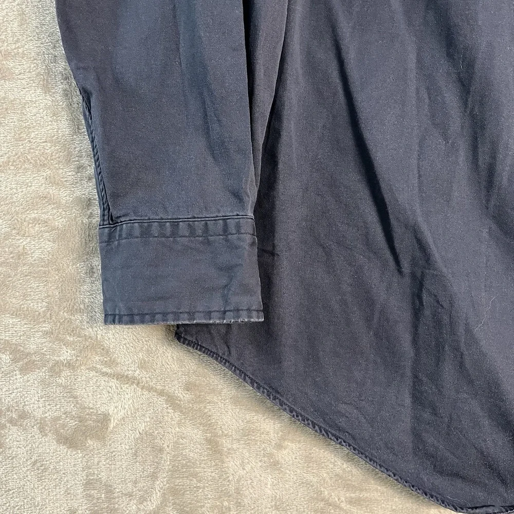Ralph Lauren Blake Button Front Shirt Navy Logo Mens Large Long Sleeve Cotton